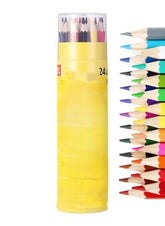 Huitich wooden colored pencils for drawing and coloring in a yellow container with multiple vibrant colors